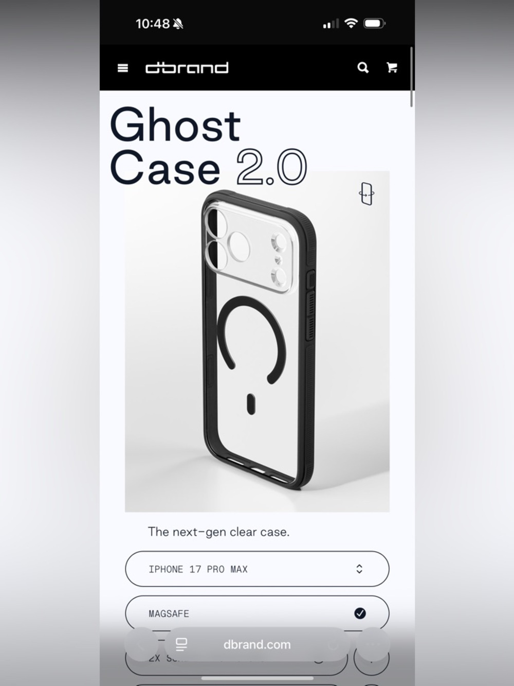 dbrand Ghost Case 2.0 iPhone 17 Pro Max